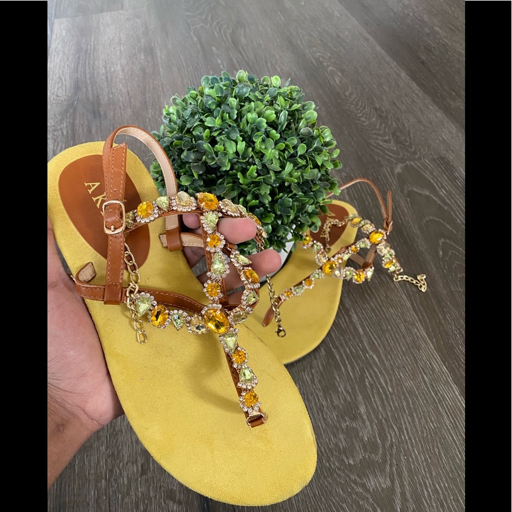 AKIRA jeweled sandals!